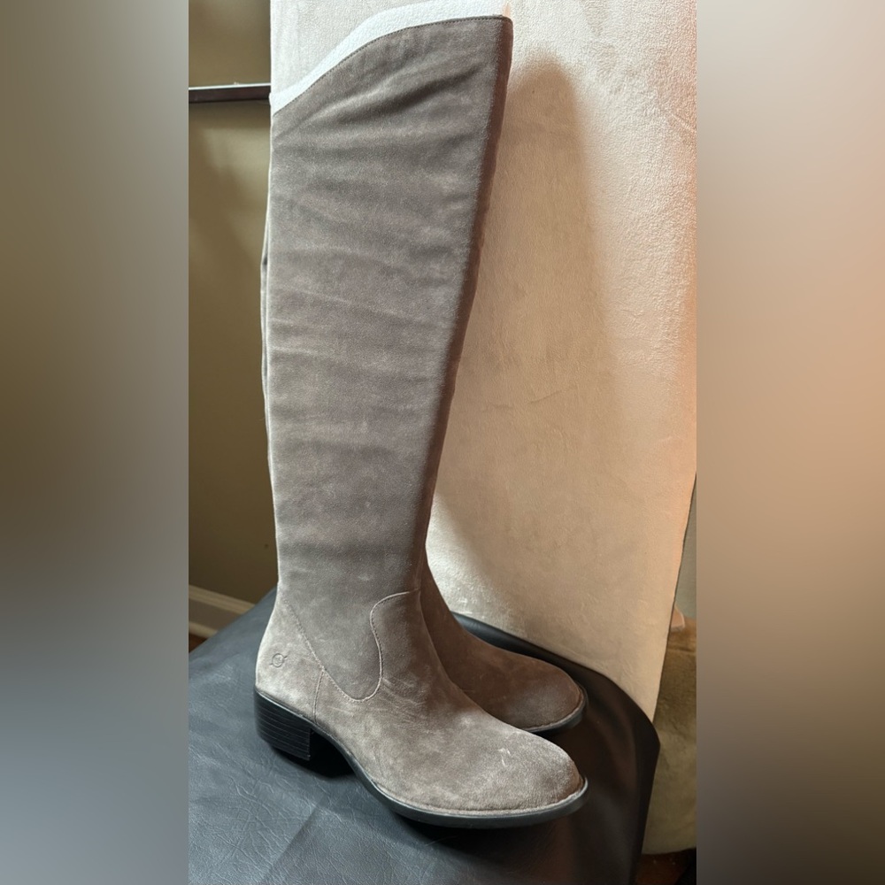 Women's Tall Suede Knee-High Boots - Taupe